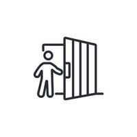 Door icon. .Editable stroke.linear style sign for use web design,logo.Symbol illustration. vector