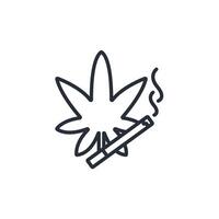 cannabis icon. .Editable stroke.linear style sign for use web design,logo.Symbol illustration. vector
