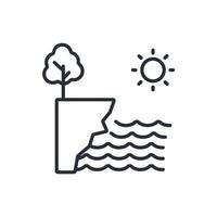 cliff icon. .Editable stroke.linear style sign for use web design,logo.Symbol illustration. vector