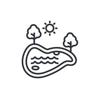 lake icon. .Editable stroke.linear style sign for use web design,logo.Symbol illustration. vector
