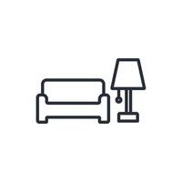 Living Room icon. .Editable stroke.linear style sign for use web design,logo.Symbol illustration. vector