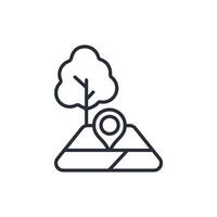 Land icon. .Editable stroke.linear style sign for use web design,logo.Symbol illustration. vector