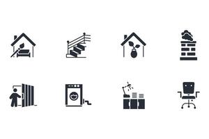 Home interior icon set..Editable stroke.linear style sign for use web design,logo.Symbol illustration. vector