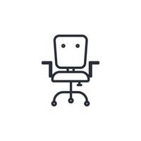 desk chair icon. .Editable stroke.linear style sign for use web design,logo.Symbol illustration. vector