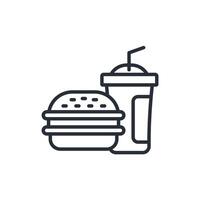 burger icon. .Editable stroke.linear style sign for use web design,logo.Symbol illustration. vector