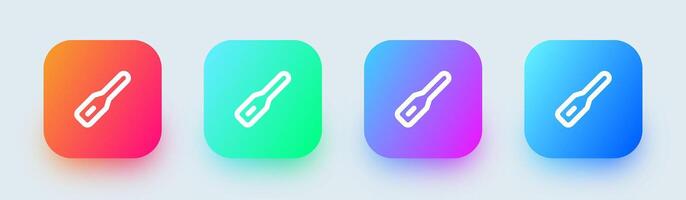 Heating line icon in square gradient colors. Warm signs illustration. vector