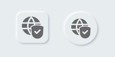 Secure connection solid icon in neomorphic design style. Network signs illustration. vector