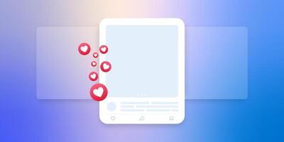 Social media mock up collection. Colorful social media interface. vector