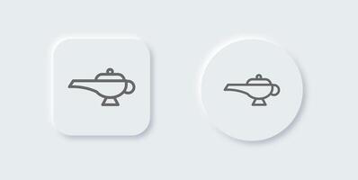 Magic line icon in neomorphic design style. Magical signs illustration. vector