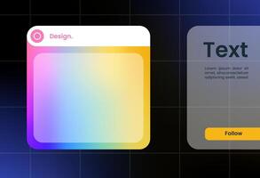 Futuristic design element in gradient colors. Pop up interface element. vector