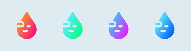 Blood solid icon in gradient colors. Spo2 signs illustration. vector