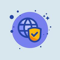 Secure connection flat illustration. Network signs illustration. vector