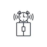 Alarm clock icon. .Editable stroke.linear style sign for use web design,logo.Symbol illustration. vector