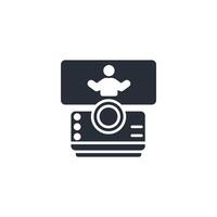 Projector icon. .Editable stroke.linear style sign for use web design,logo.Symbol illustration. vector