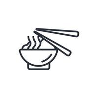 Noodles icon. .Editable stroke.linear style sign for use web design,logo.Symbol illustration. vector