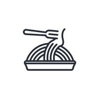 pasta icon. .Editable stroke.linear style sign for use web design,logo.Symbol illustration. vector