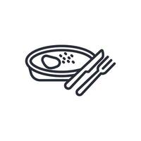 meal icon. .Editable stroke.linear style sign for use web design,logo.Symbol illustration. vector