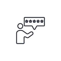 review icon. .Editable stroke.linear style sign for use web design,logo.Symbol illustration. vector