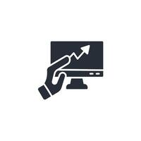 trending icon. .Editable stroke.linear style sign for use web design,logo.Symbol illustration. vector