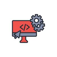 software development icon. .Editable stroke.linear style sign for use web design,logo.Symbol illustration. vector