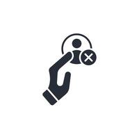 delete user icon. .Editable stroke.linear style sign for use web design,logo.Symbol illustration. vector