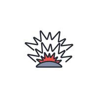 explosion icon. .Editable stroke.linear style sign for use web design,logo.Symbol illustration. vector