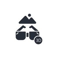 3d glasses icon. .Editable stroke.linear style sign for use web design,logo.Symbol illustration. vector