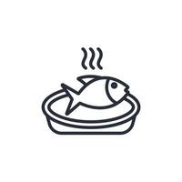 fish meal icon. .Editable stroke.linear style sign for use web design,logo.Symbol illustration vector