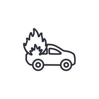 car fire icon. .Editable stroke.linear style sign for use web design,logo.Symbol illustration. vector
