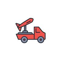 missile truck icon. .Editable stroke.linear style sign for use web design,logo.Symbol illustration. vector