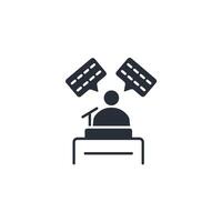 Speech icon. .Editable stroke.linear style sign for use web design,logo.Symbol illustration. vector