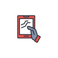 tablet phone icon. .Editable stroke.linear style sign for use web design,logo.Symbol illustration. vector
