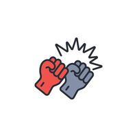 combat icon. .Editable stroke.linear style sign for use web design,logo.Symbol illustration. vector