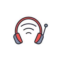 Headphones icon. .Editable stroke.linear style sign for use web design,logo.Symbol illustration. vector