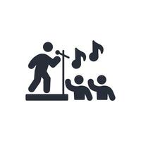concert icon. .Editable stroke.linear style sign for use web design,logo.Symbol illustration. vector