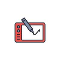 graphic tablet icon. .Editable stroke.linear style sign for use web design,logo.Symbol illustration. vector