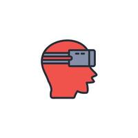 VR headset icon. .Editable stroke.linear style sign for use web design,logo.Symbol illustration. vector