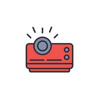 Projector icon. .Editable stroke.linear style sign for use web design,logo.Symbol illustration. vector