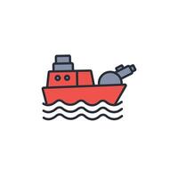 battleship icon. .Editable stroke.linear style sign for use web design,logo.Symbol illustration. vector