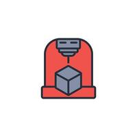 3d printer icon. .Editable stroke.linear style sign for use web design,logo.Symbol illustration. vector