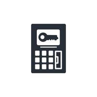 digital lock icon. .Editable stroke.linear style sign for use web design,logo.Symbol illustration. vector