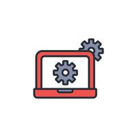 Laptop icon. .Editable stroke.linear style sign for use web design,logo.Symbol illustration. vector