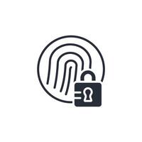 biometrics lock icon. .Editable stroke.linear style sign for use web design,logo.Symbol illustration. vector