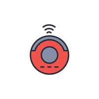 Robot vacuum icon. .Editable stroke.linear style sign for use web design,logo.Symbol illustration. vector