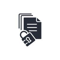 Document lock icon. .Editable stroke.linear style sign for use web design,logo.Symbol illustration. vector