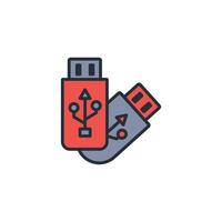 Usb icon. .Editable stroke.linear style sign for use web design,logo.Symbol illustration. vector