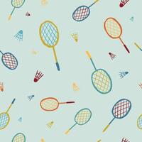 Batminton seamless background. Icons can be used for textile, wallpaper, web, card. vector