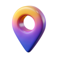 Gradient location icon 3d shape isolated on the transparent background png