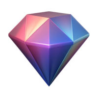 Gradient diamond 3d shape isolated on the transparent background png