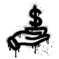 Icon of a hand holding dollar symbol, symbolizing financial insight and valuable investments. vector